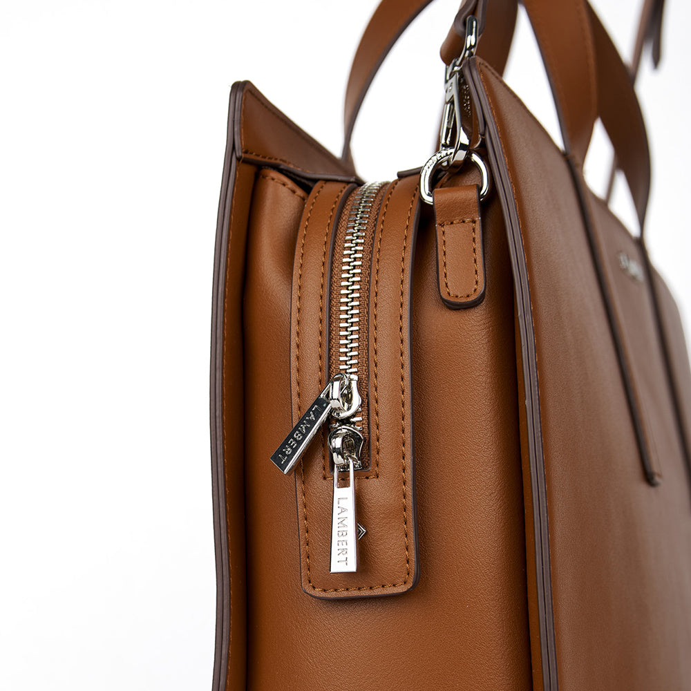 The Helia - 2-in-1 Vegan Leather Briefcase Affogato