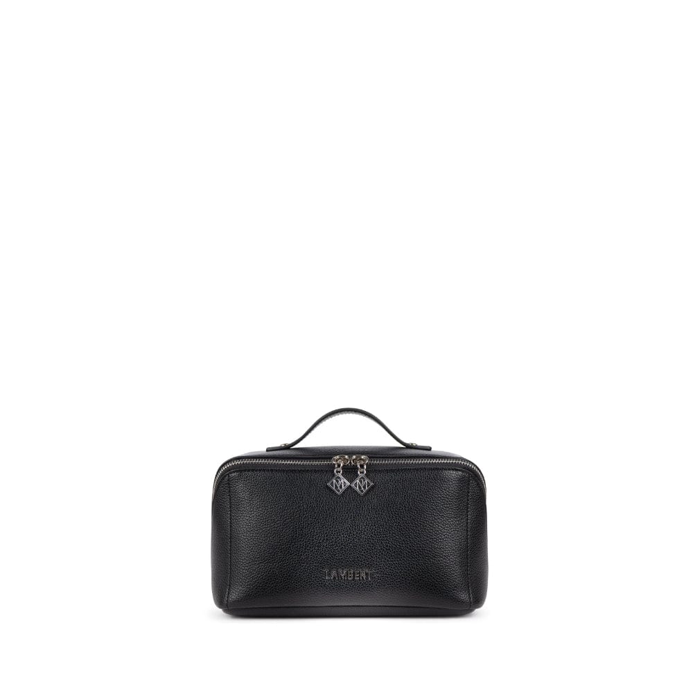 La Jolie - Black Vegan Leather Makeup Bag