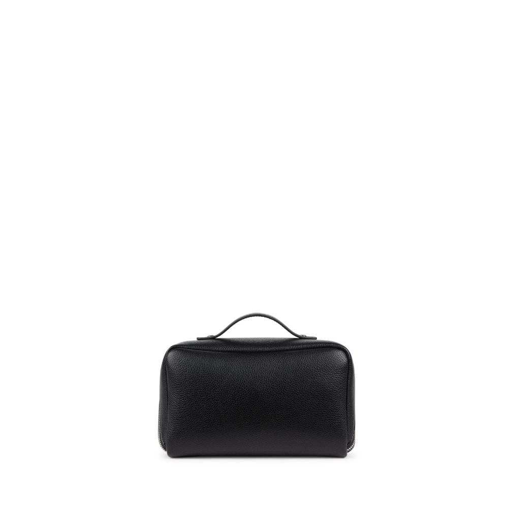 La Jolie - Black Vegan Leather Makeup Bag