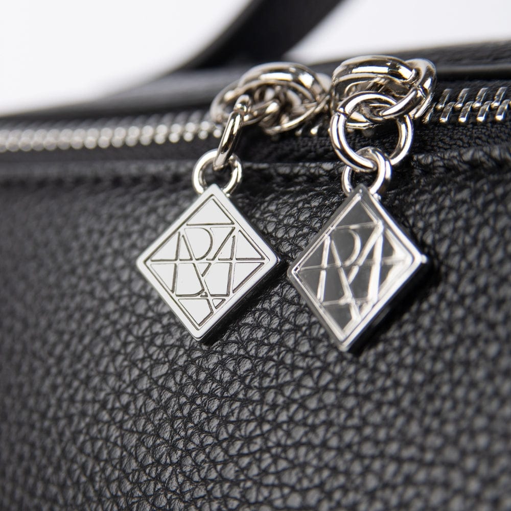 La Jolie - Black Vegan Leather Makeup Bag