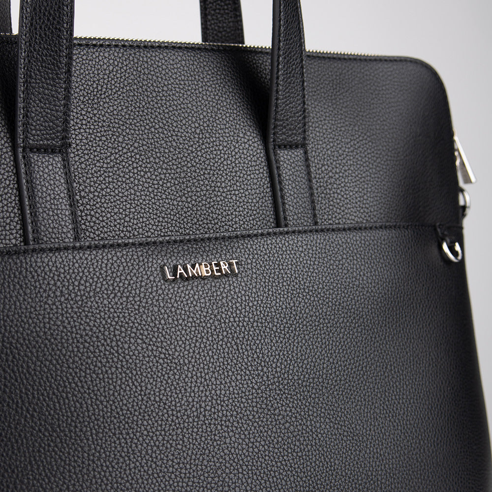 The Malorie – 2-in-1 Vegan Leather Briefcase Black