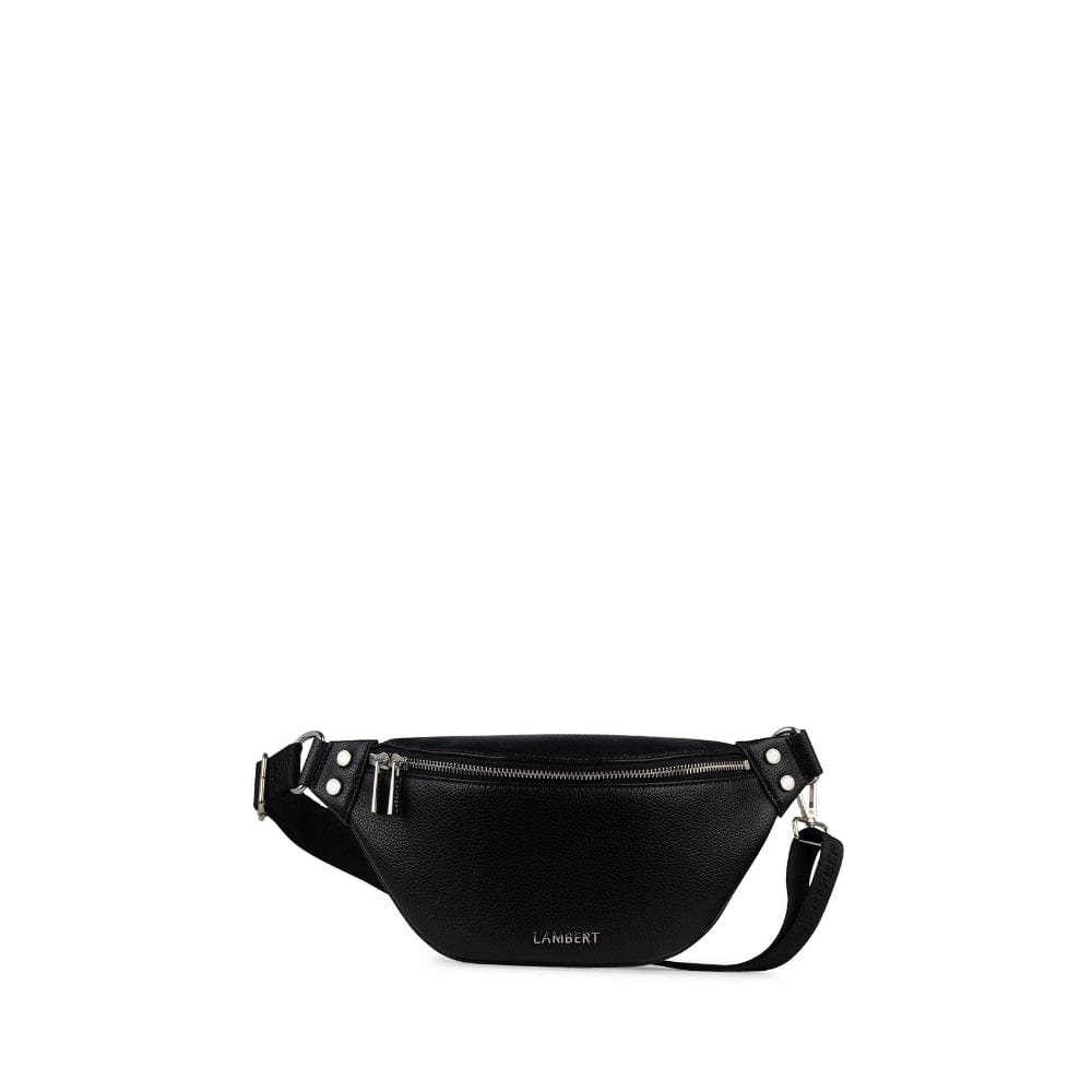 The Sarah - Black Vegan Leather Belt Bag