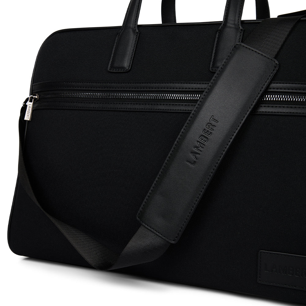 The Sloane – Briefcase in Black Canvas
