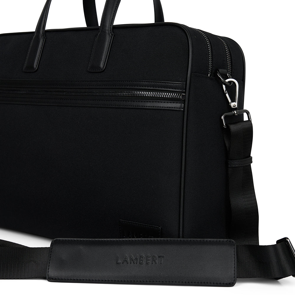 The Sloane – Briefcase in Black Canvas