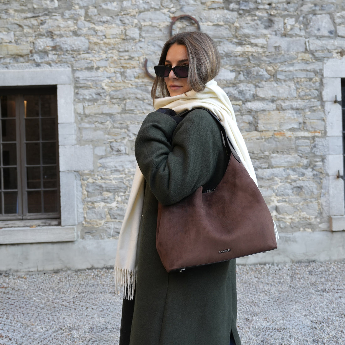 The Katy - Bark Vegan Suede Tote Bag