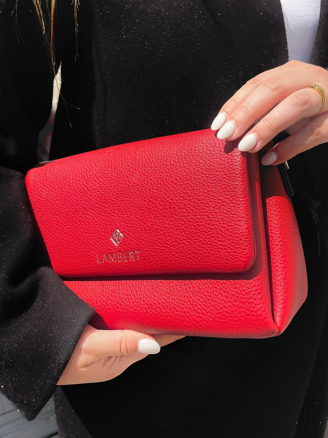 The Judy - Red Vegan Leather Crossbody Handbag