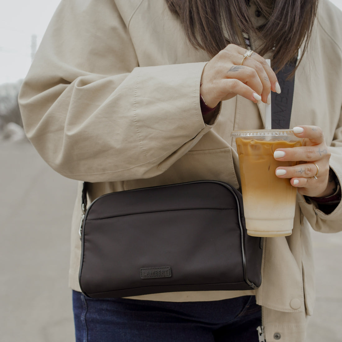 The Dahlia – 3-in-1 Black Nylon Crossbody Bag