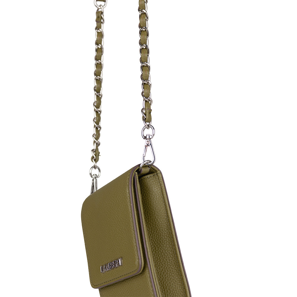 The Alexa - Olive Vegan Leather Crossbody Phone Case