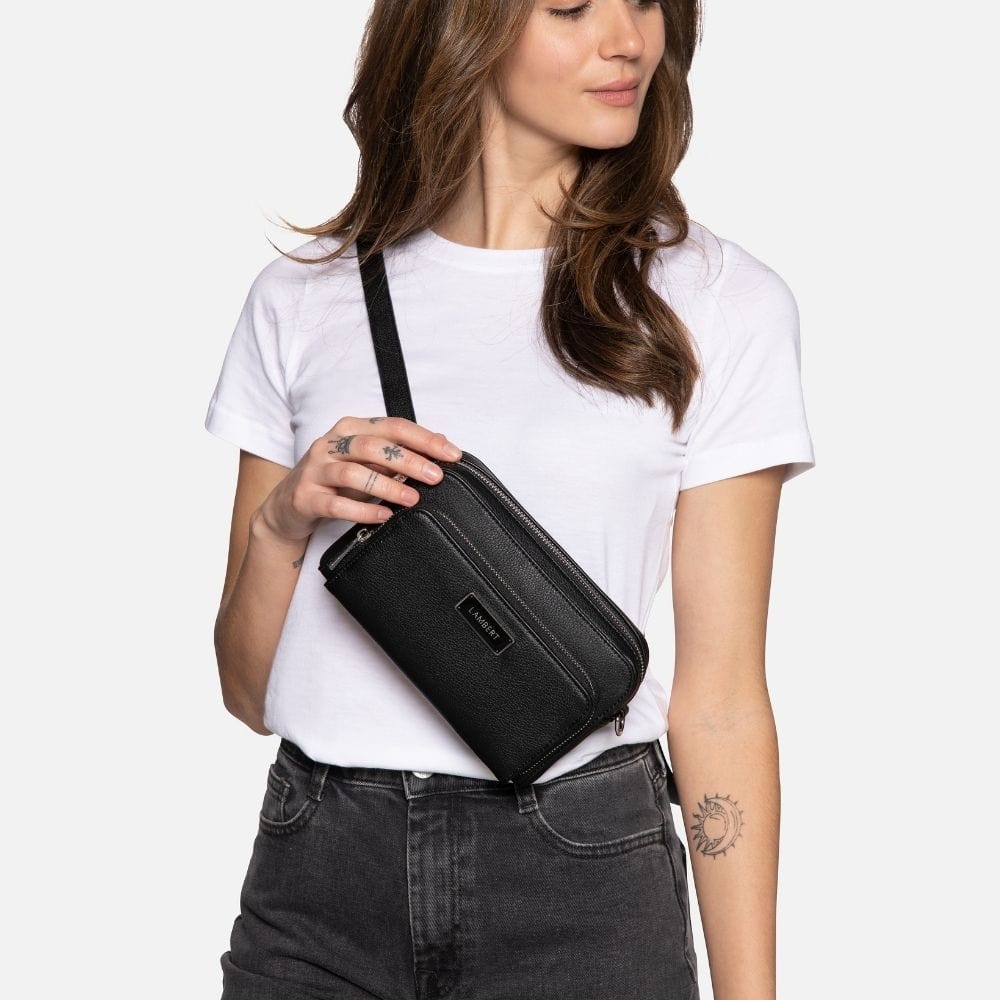 The Ana - 3-in-1 Black Vegan Leather Handbag