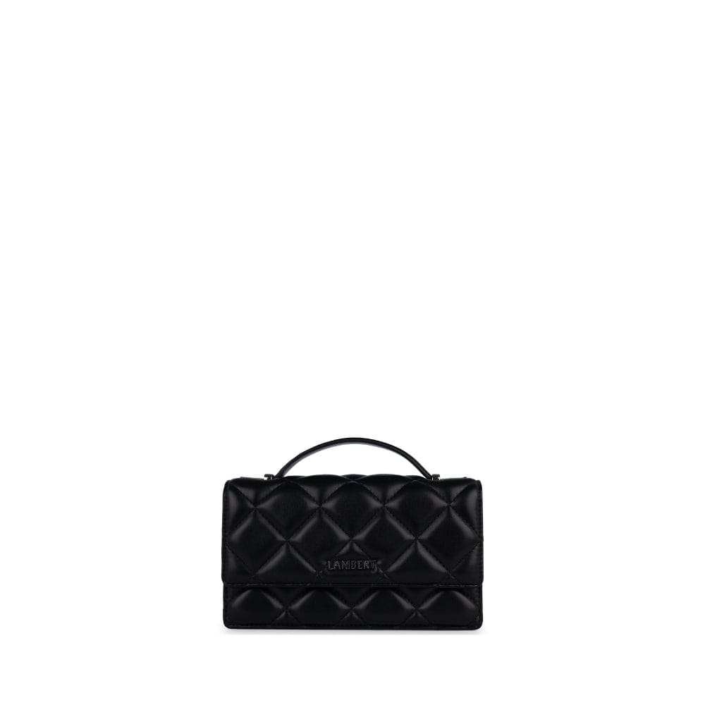 The Andrea - Black Vegan Leather Quilted 2-in-1 Handbag