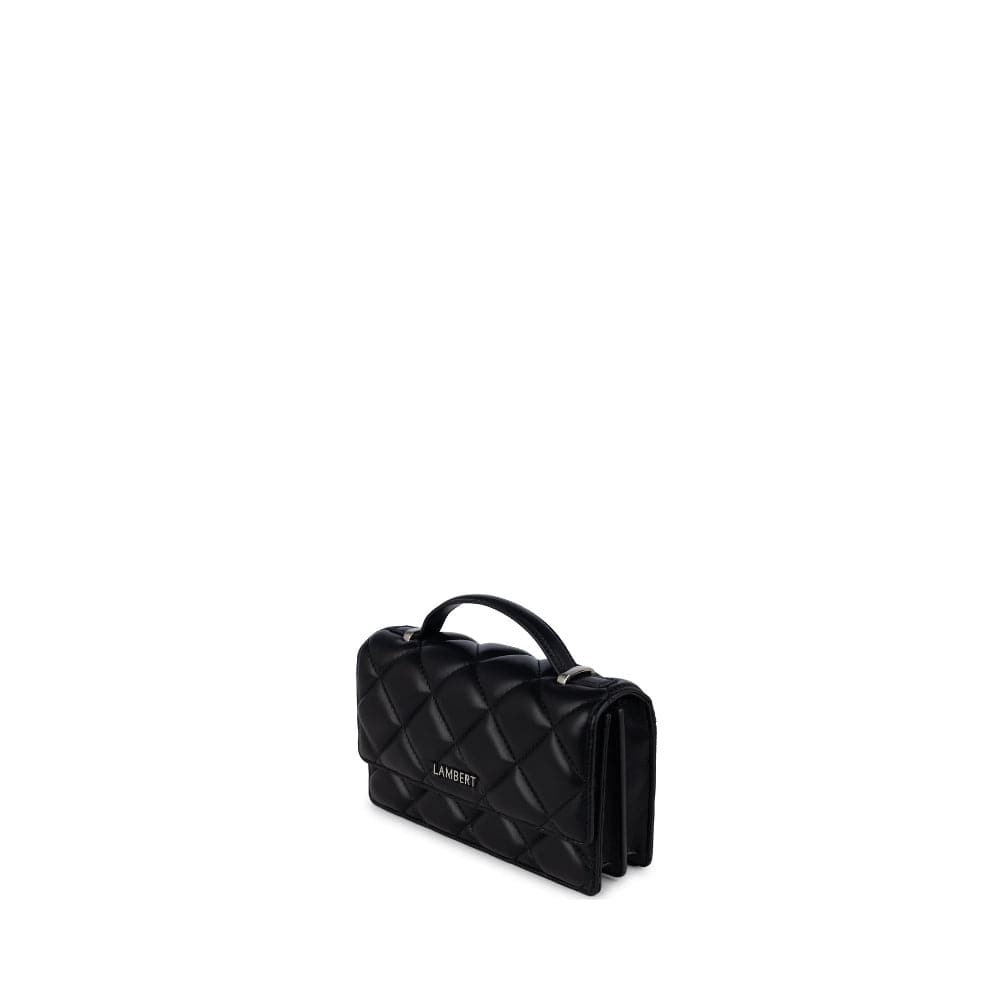 The Andrea - Black Vegan Leather Quilted 2-in-1 Handbag