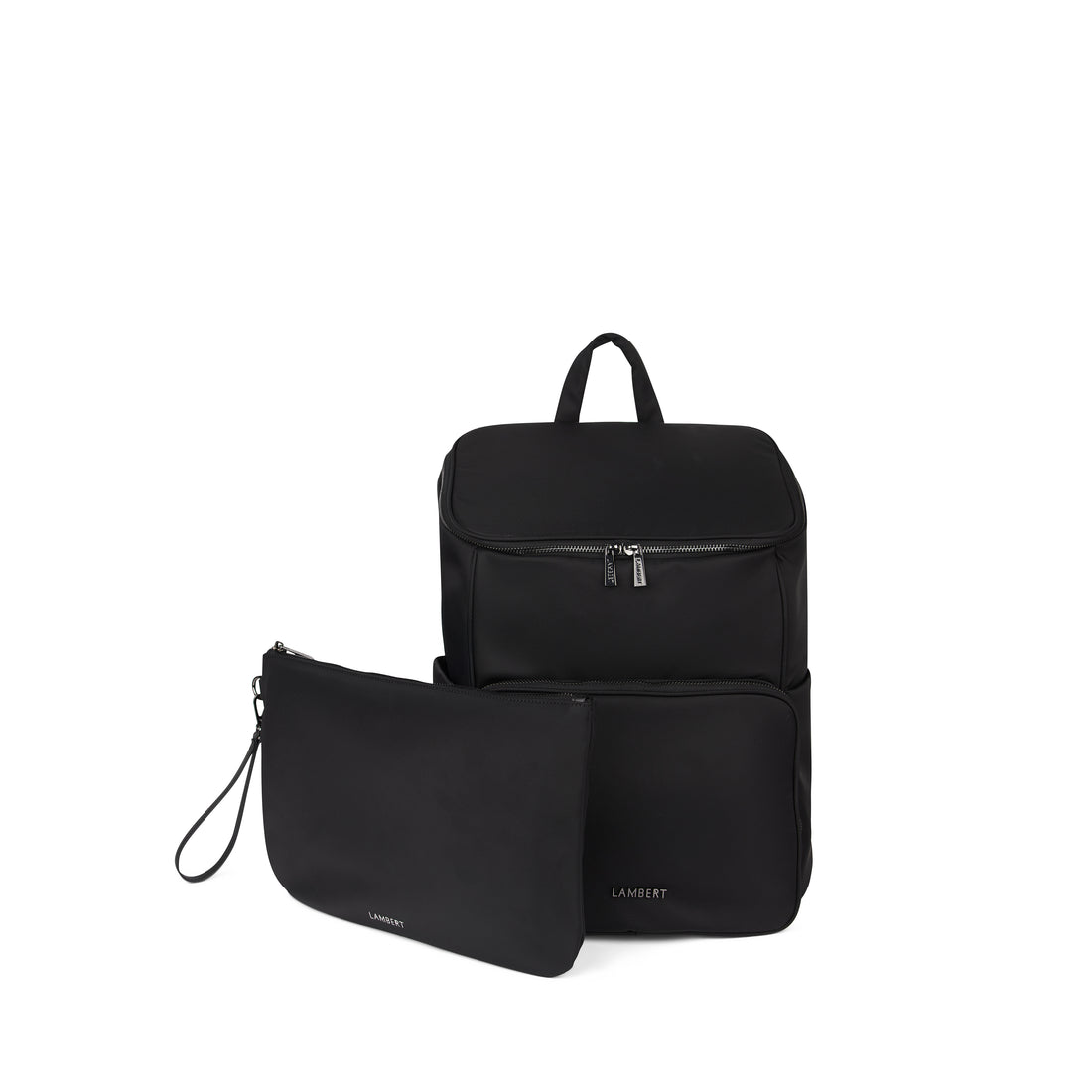 annabelle leather backpack The Anabelle – Black Recycled Nylon Maternity Backpack