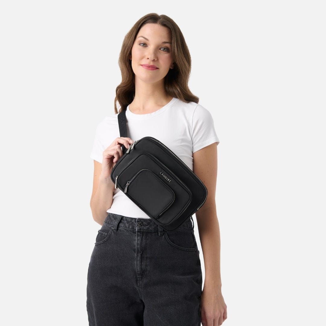 The Annika - 2-in-1 maternity bag in black recycled nylon