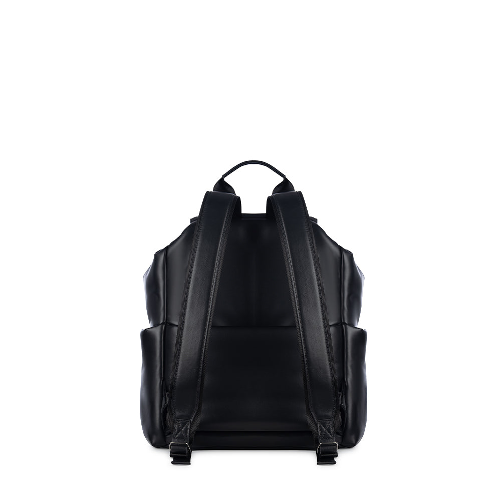 The Averi - Black Puffy Vegan Leather Backpack