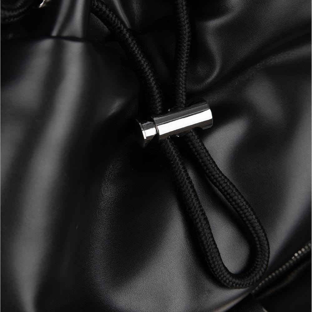 The Averi - Black Puffy Vegan Leather Backpack