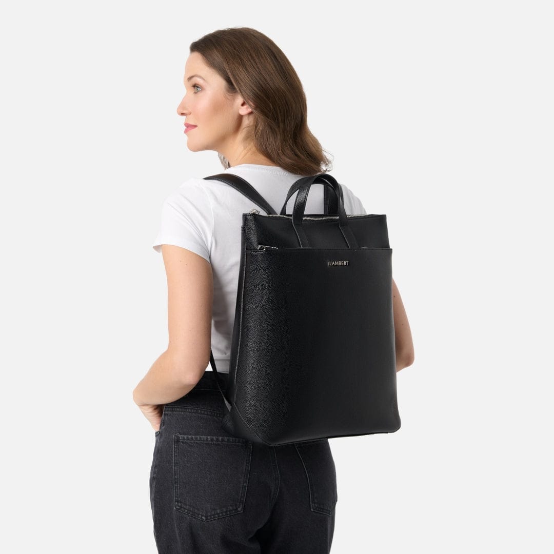 The Billie - Black Vegan Leather Backpack