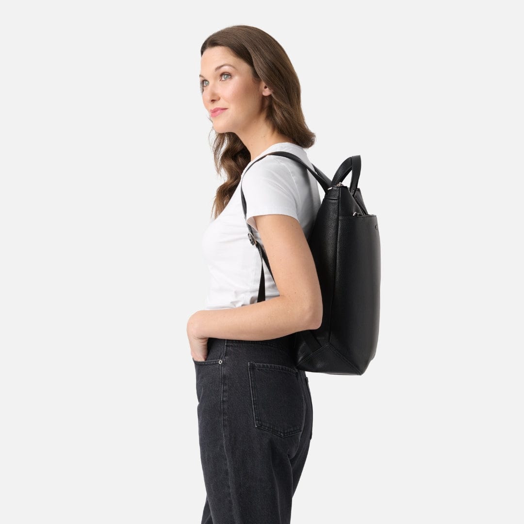 The Billie - Black Vegan Leather Backpack