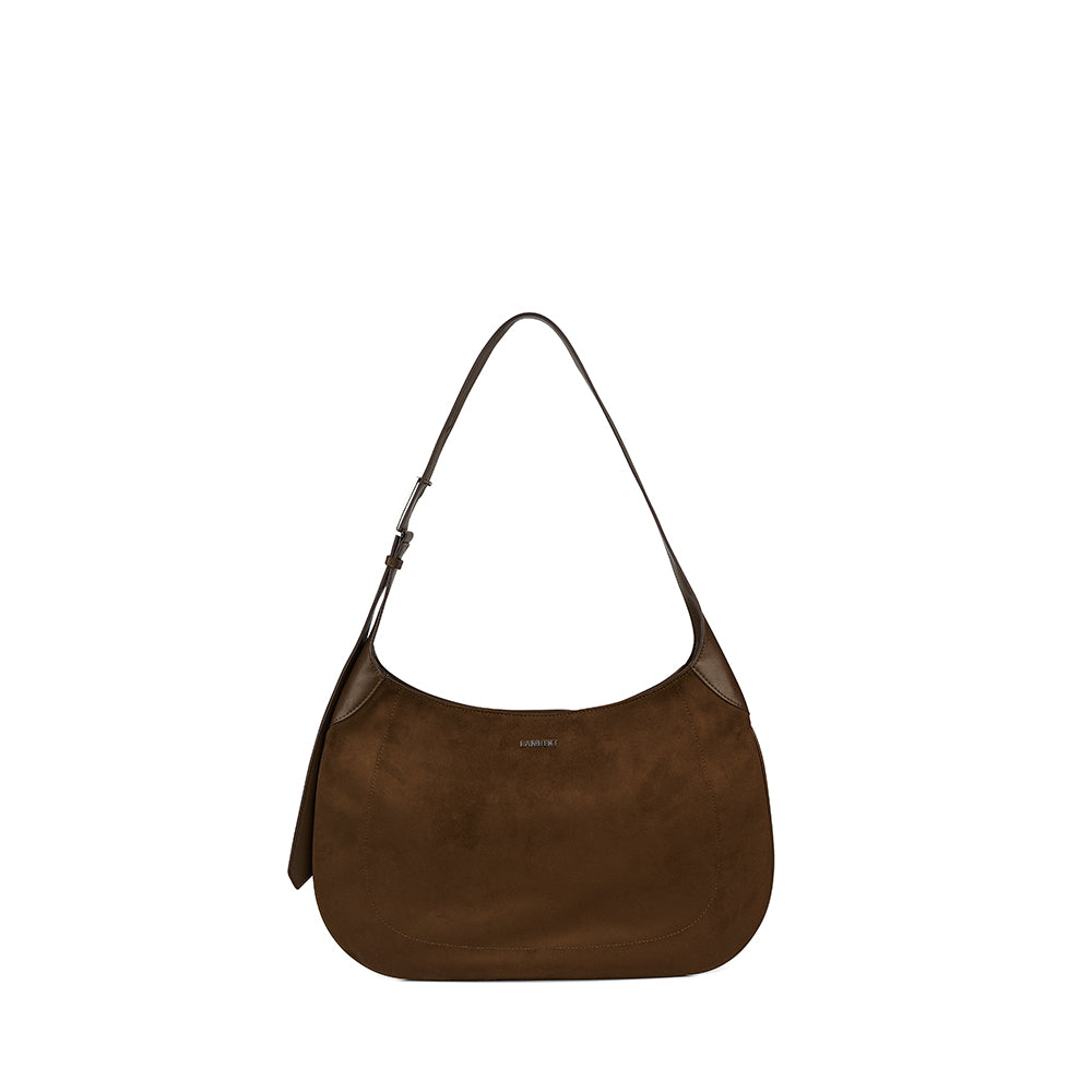 The Blair – Cacao Vegan Suede Shoulder Bag – Lambert Design US LLC