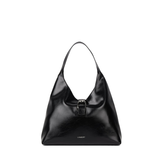 The Brielle – Black Vegan Leather Hobo Tote Bag