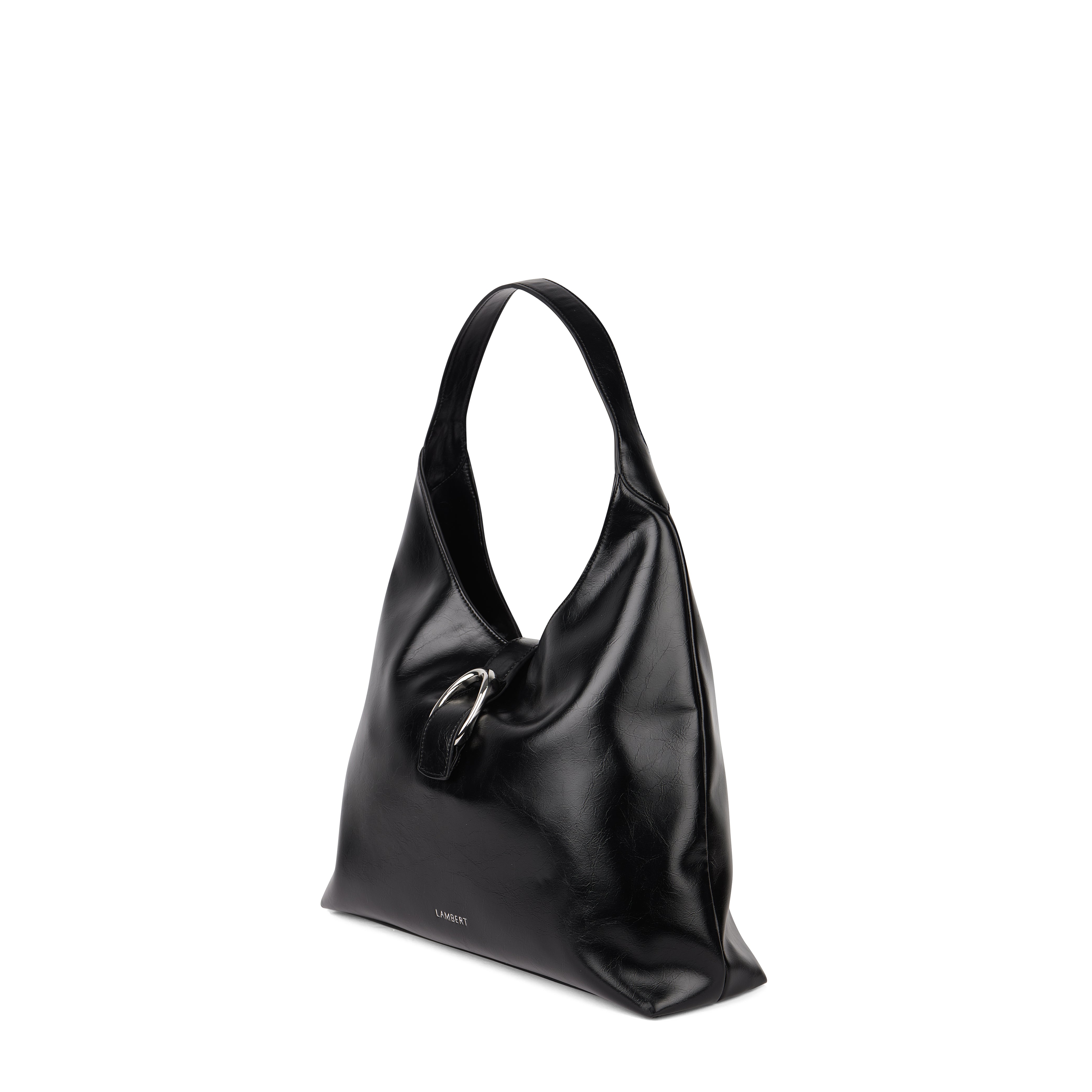The Brielle – Black Vegan Leather Hobo Tote Bag – Lambert Design
