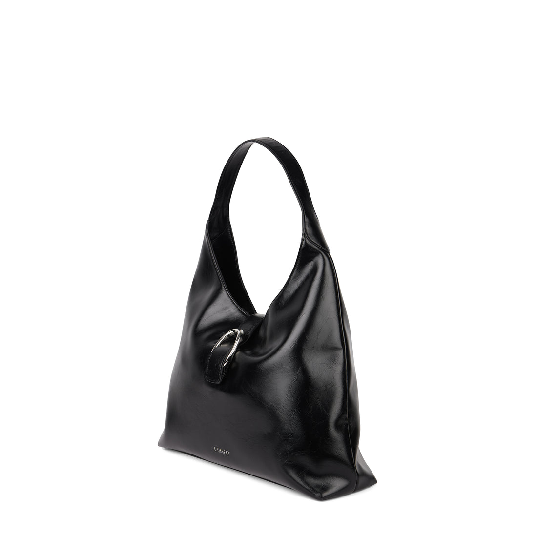 The Brielle – Black Vegan Leather Hobo Tote Bag