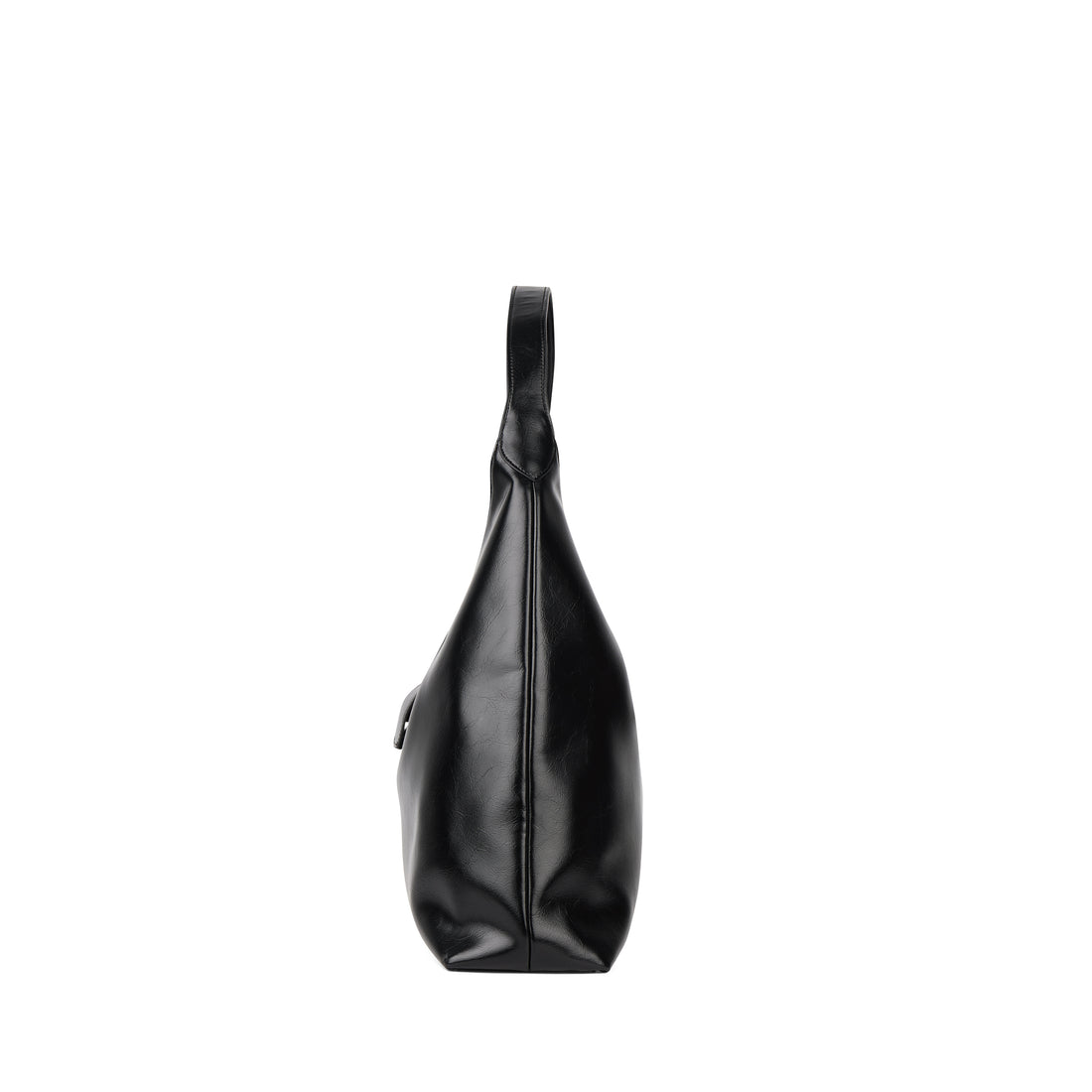 The Brielle – Black Vegan Leather Hobo Tote Bag