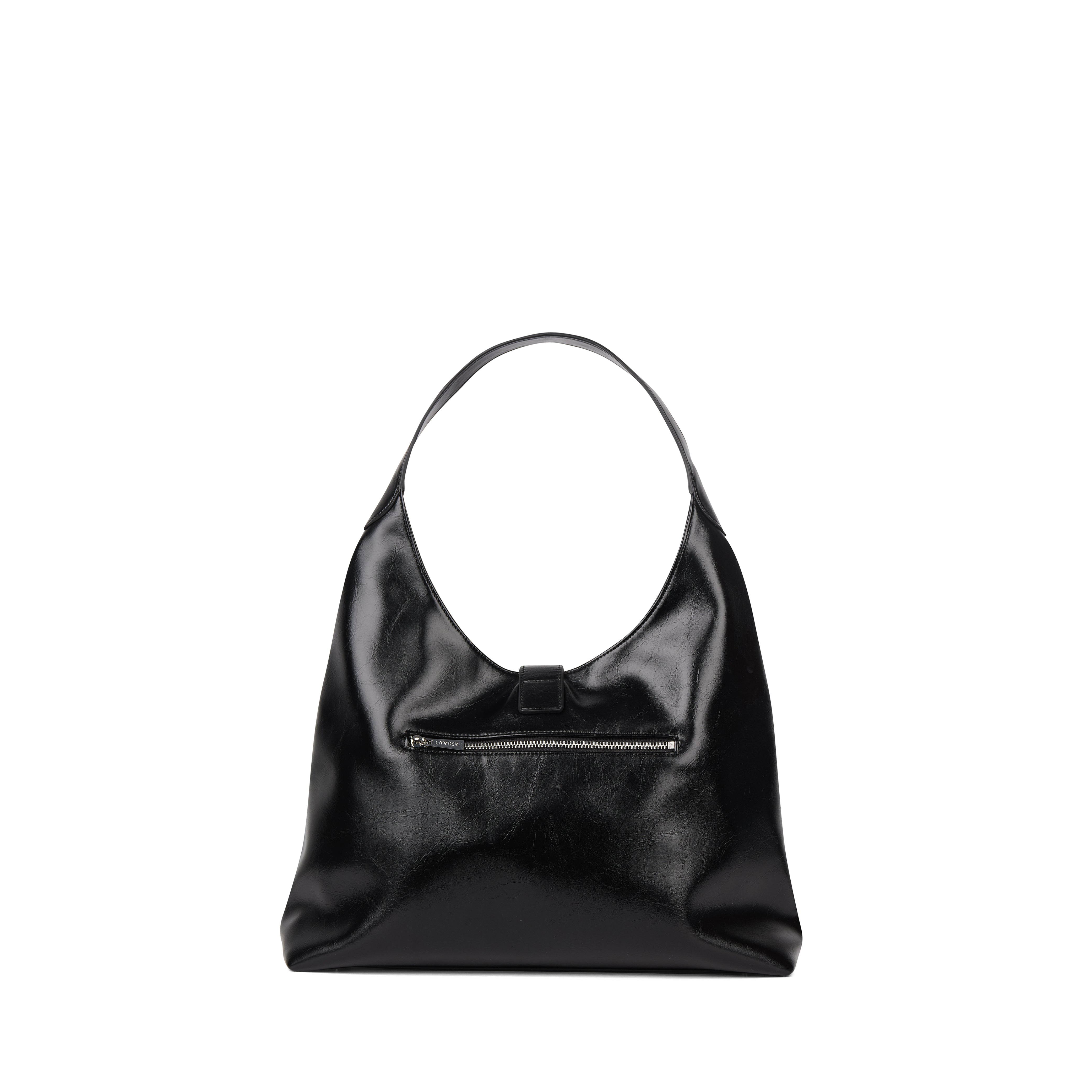 The Brielle – Black Vegan Leather Hobo Tote Bag – Lambert Design