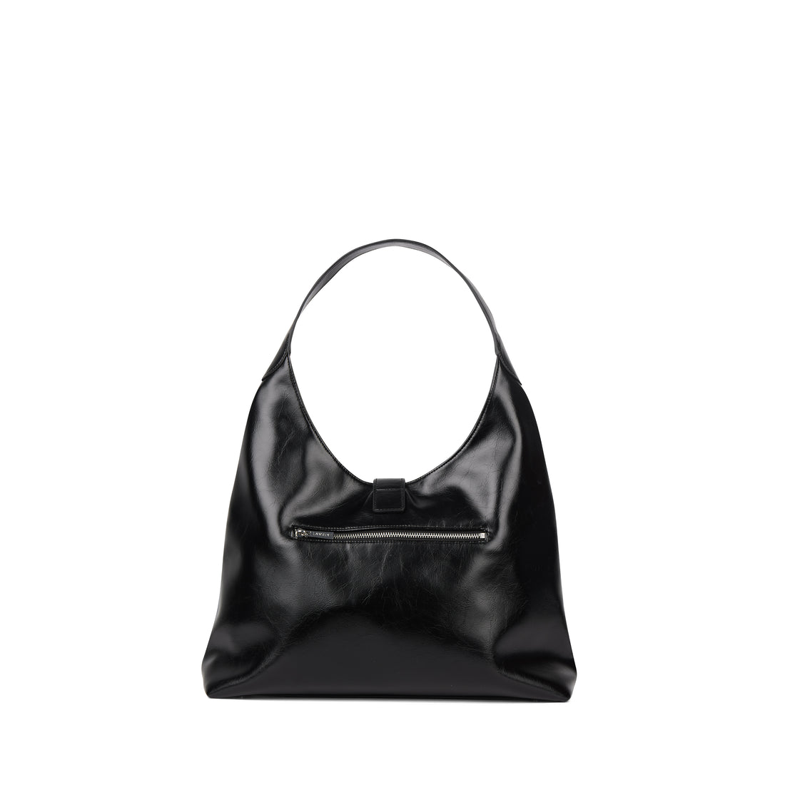 The Brielle – Black Vegan Leather Hobo Tote Bag