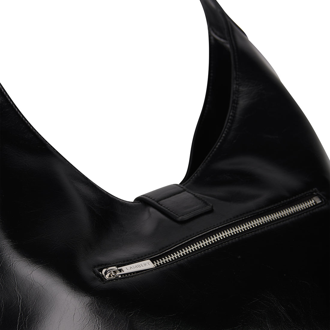 The Brielle – Black Vegan Leather Hobo Tote Bag