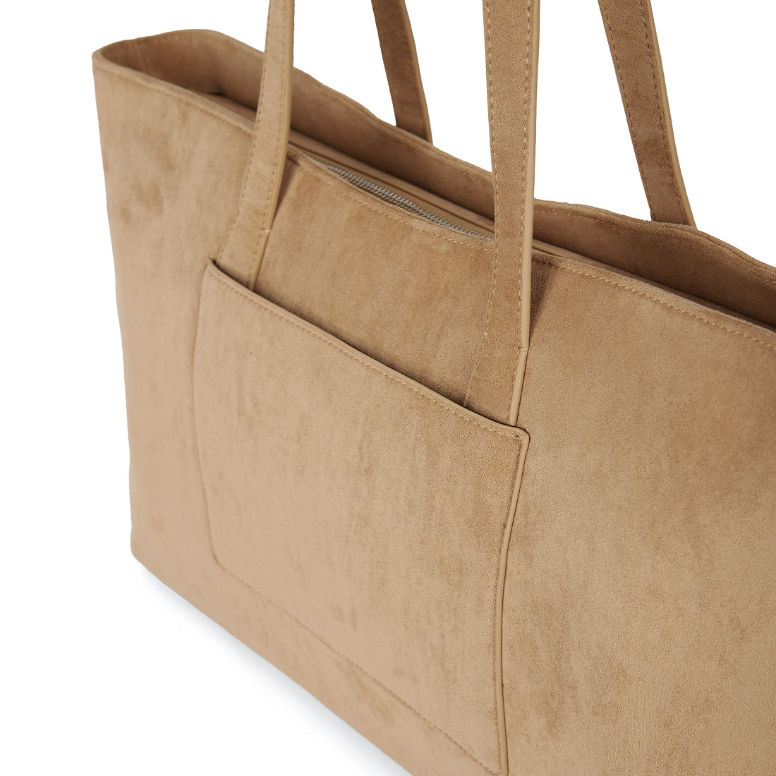 The Britney – Beige Vegan Suede Tote Bag – Lambert Design US LLC