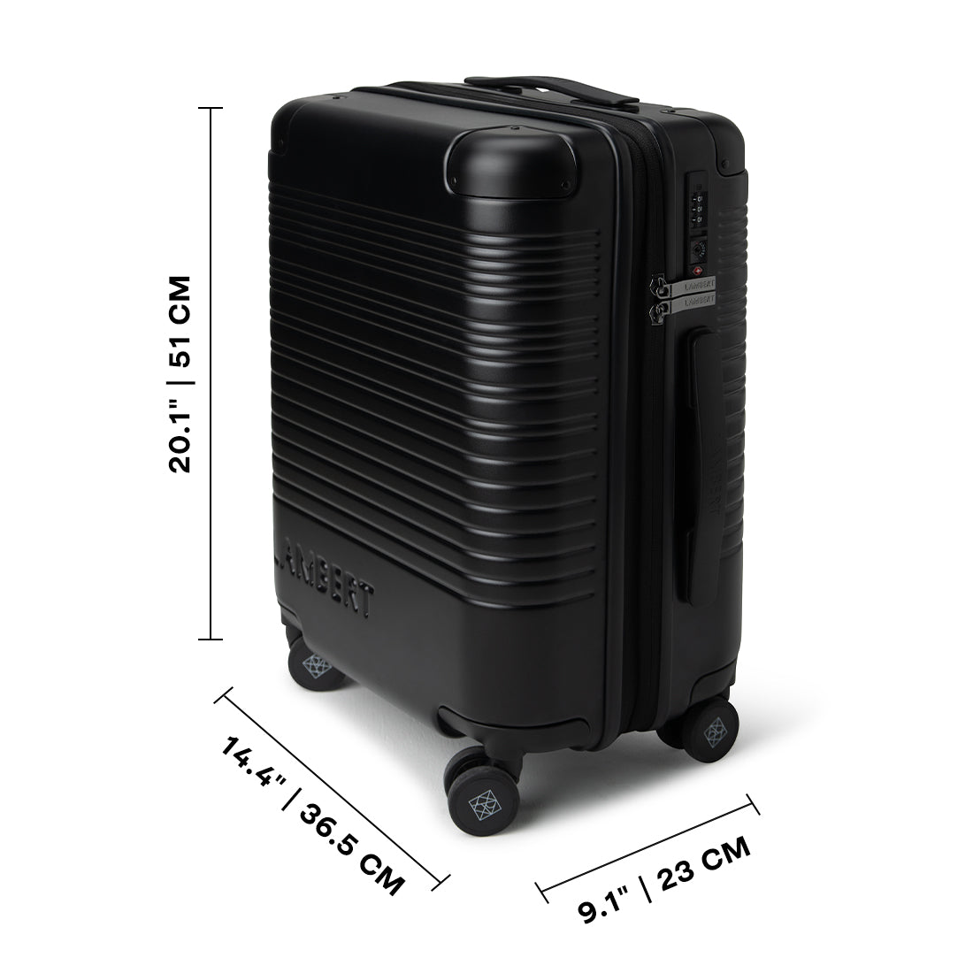 The Berlin - Black Expandable Carry-On Suitcase