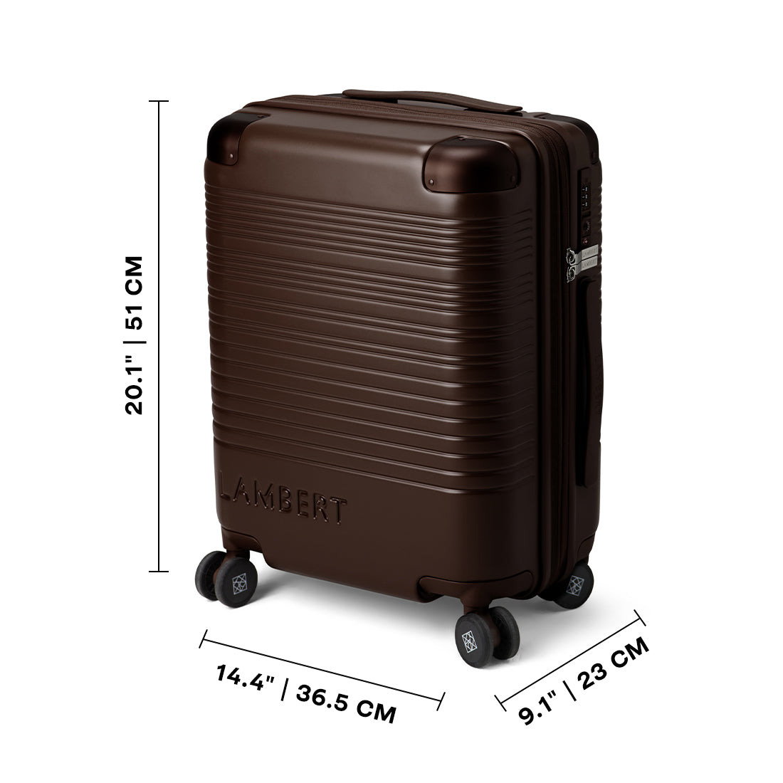 The Berlin – Chocolate Extendable Carry-On Suitcase