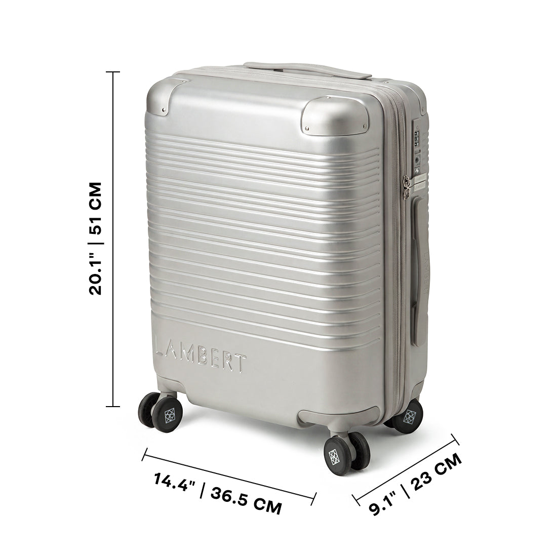 The Berlin – Silver Extendable Carry-On Suitcase
