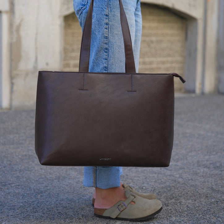 The Danyka - Espresso Vegan Leather Tote Bag – Lambert Design US LLC