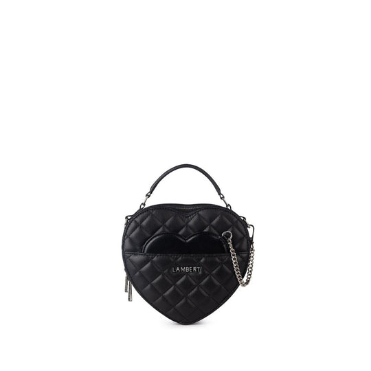 The Cailli - 2-in-1 Black Vegan Leather Heart Handbag