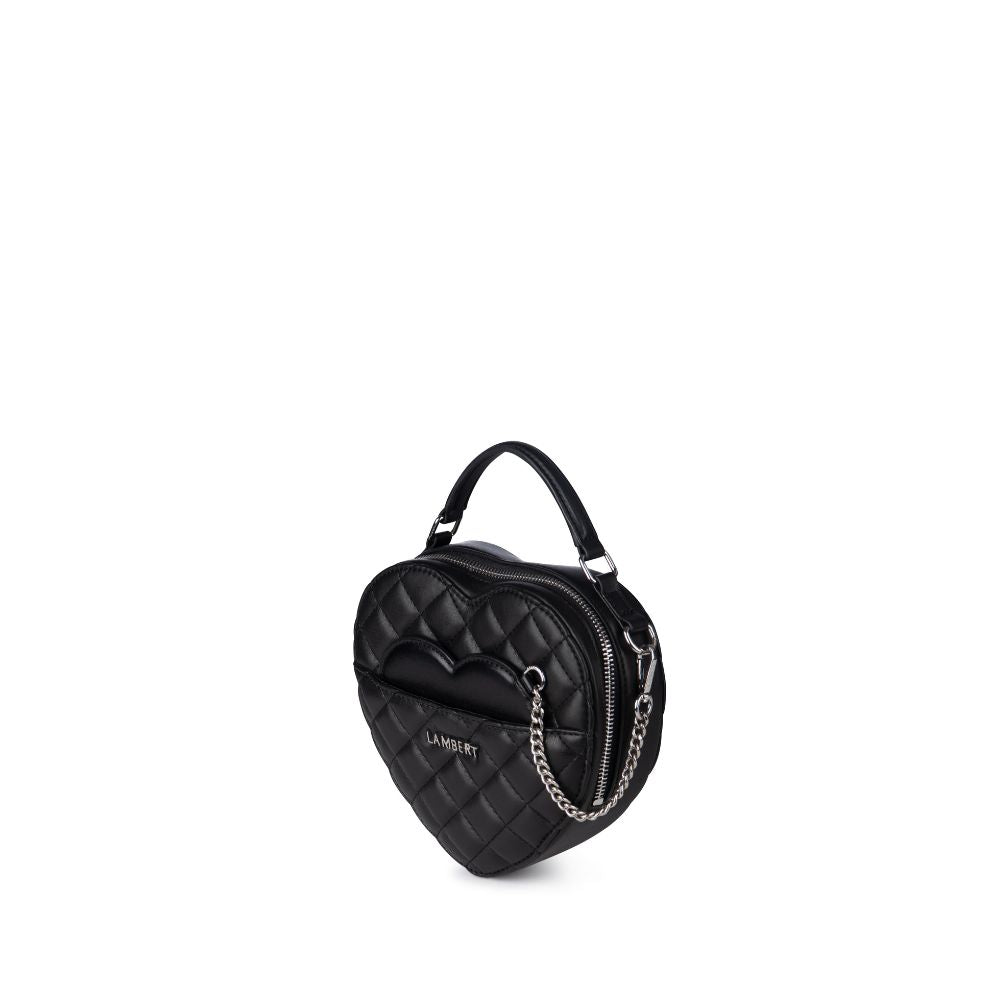 The Cailli - 2-in-1 Black Vegan Leather Heart Handbag