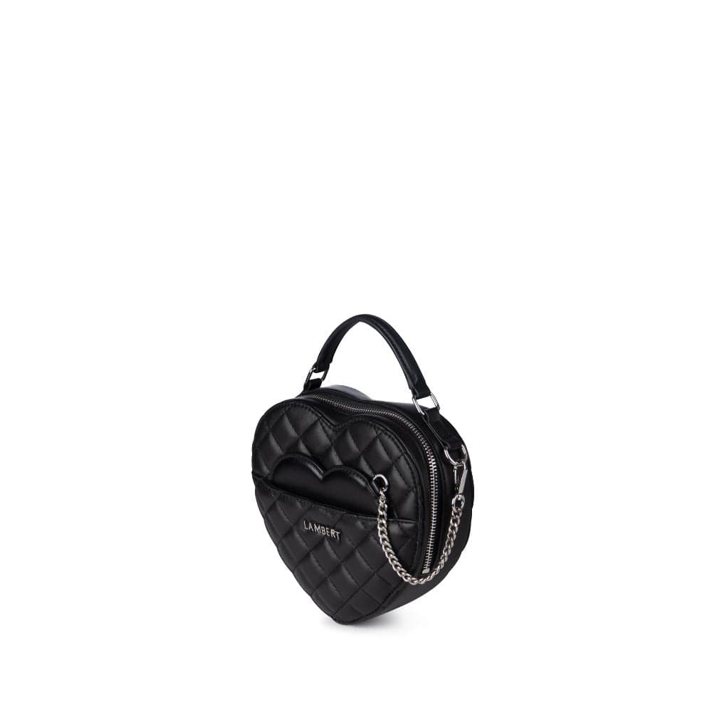 The Cailli - 2-in-1 heart handbag in black vegan leather