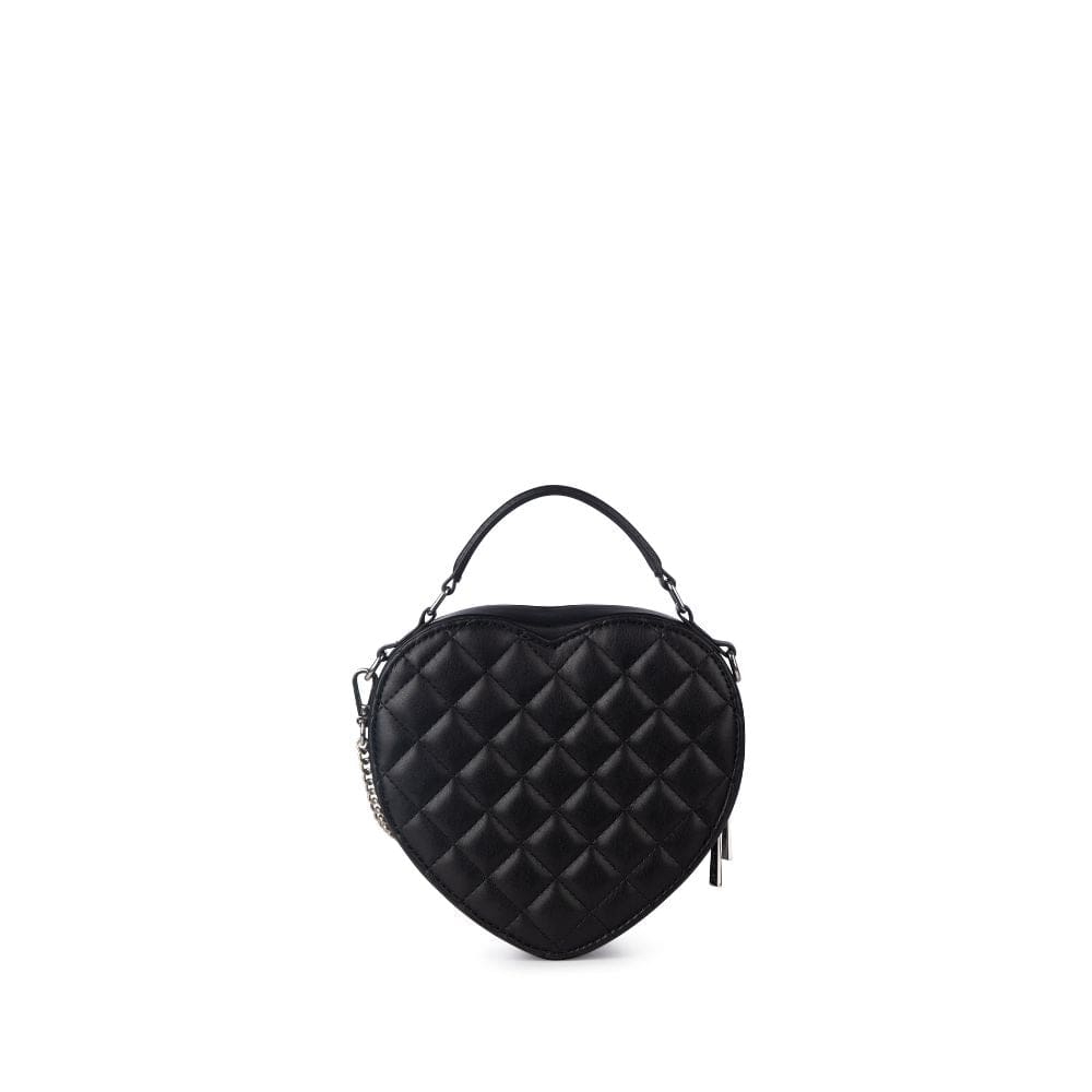 The Cailli - 2-in-1 heart handbag in black vegan leather