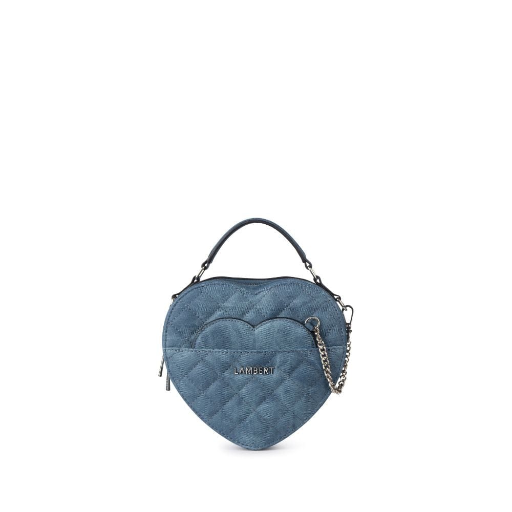 The Cailli - 2-in-1 heart handbag in denim vegan leather