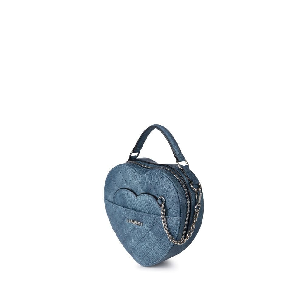 The Cailli - 2-in-1 heart handbag in denim vegan leather