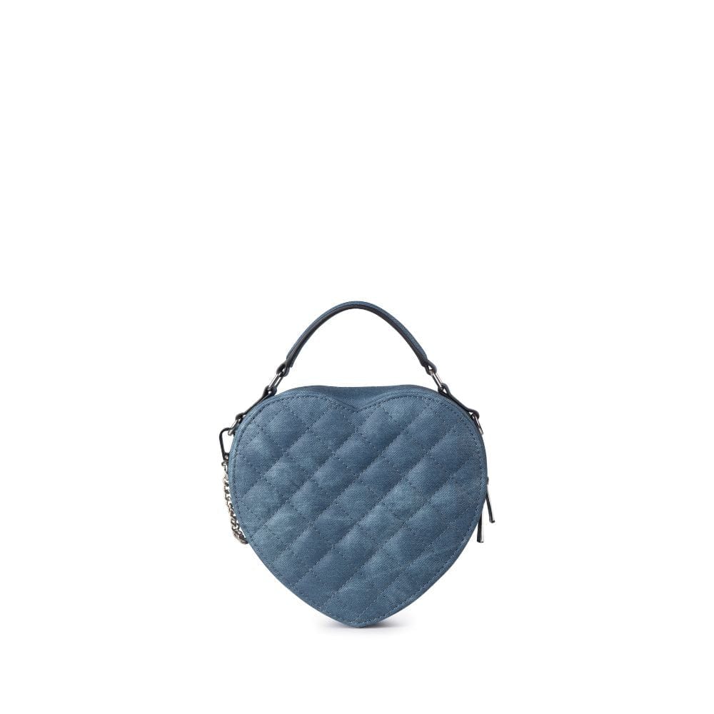 The Cailli - 2-in-1 heart handbag in denim vegan leather