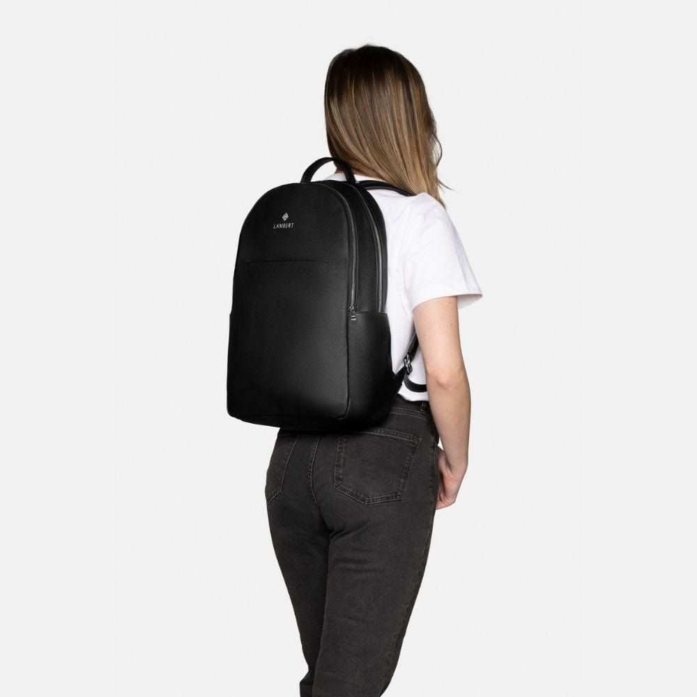 The Charles - Black Vegan Leather Backpack