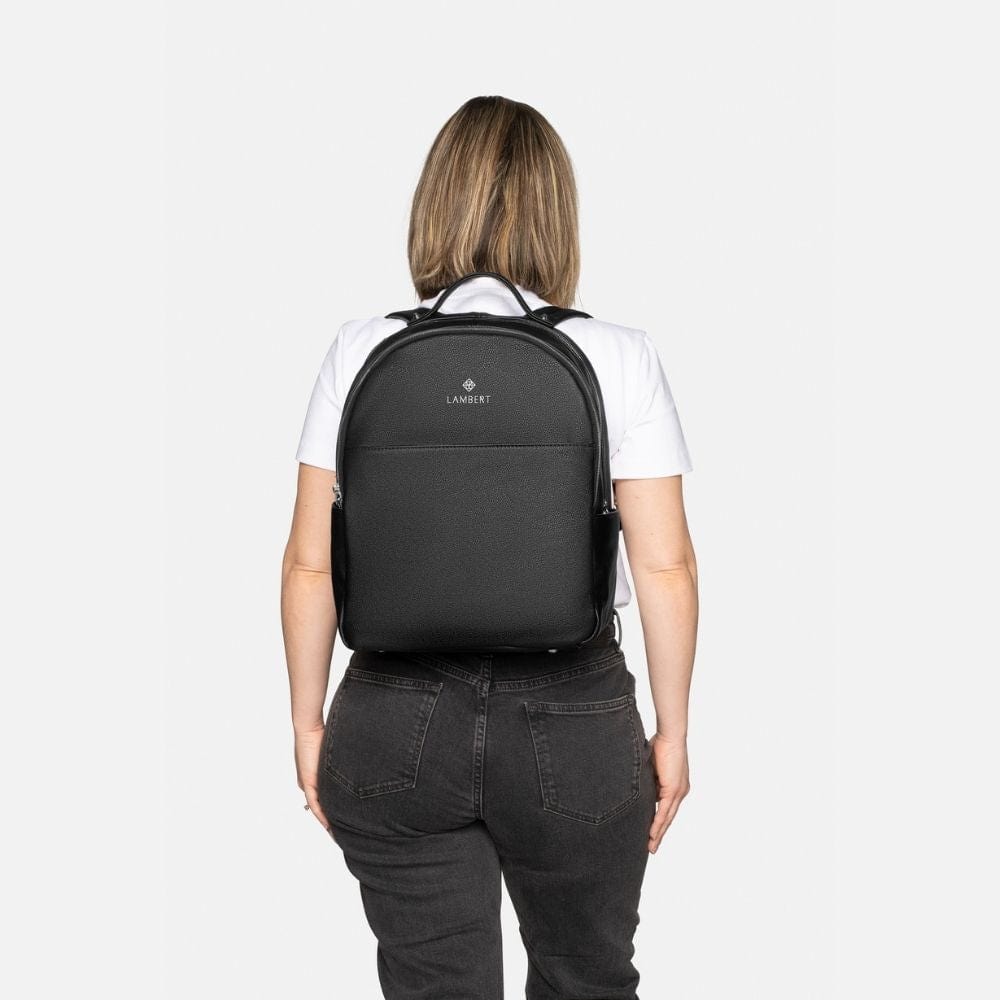 The Charlotte - Black Vegan Leather Backpack