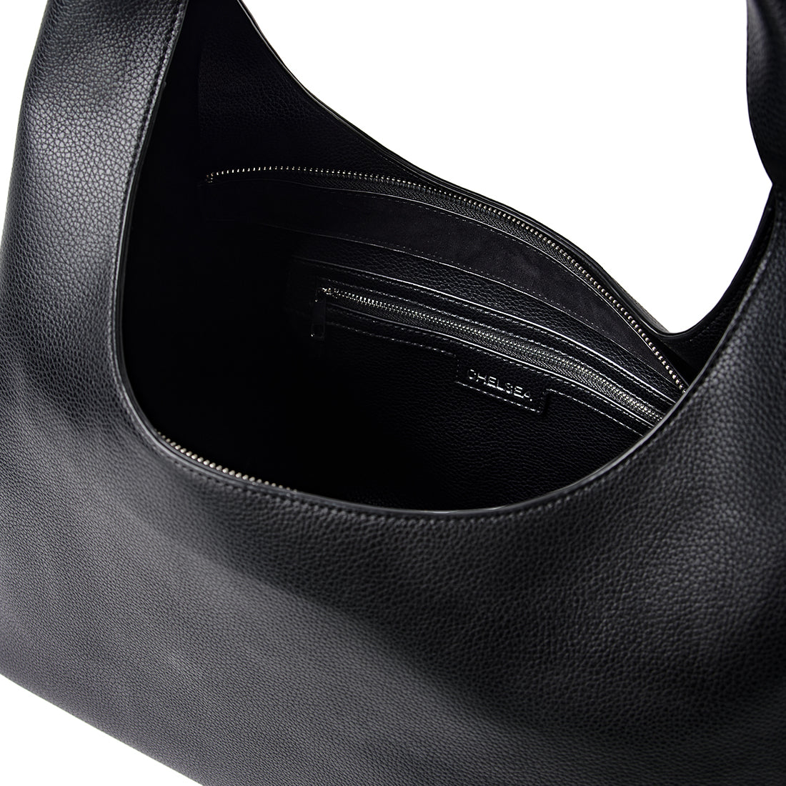 The Chelsea - Black Vegan Leather Hobo Tote Bag