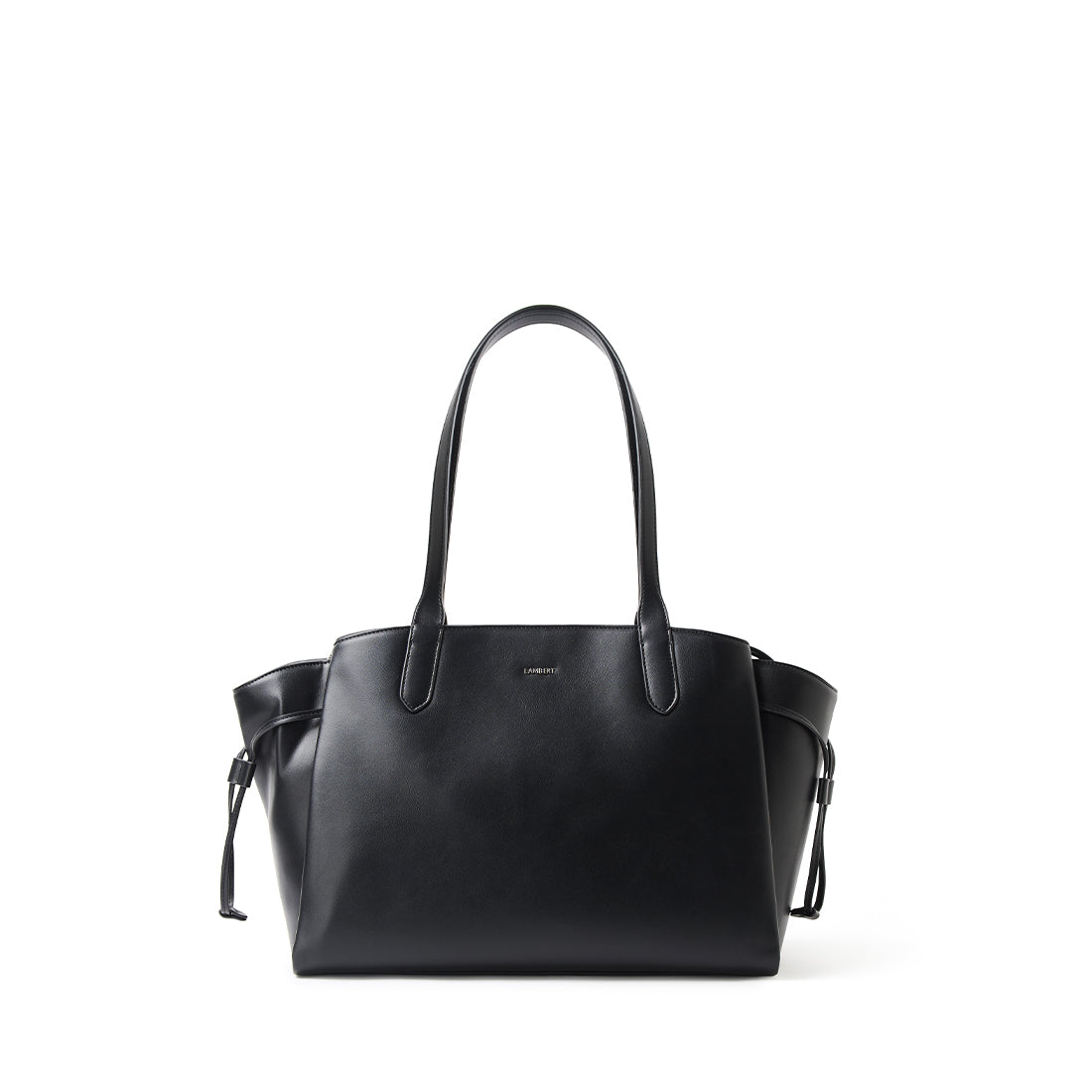 The Clothilde - Black Vegan Leather Work Tote Bag