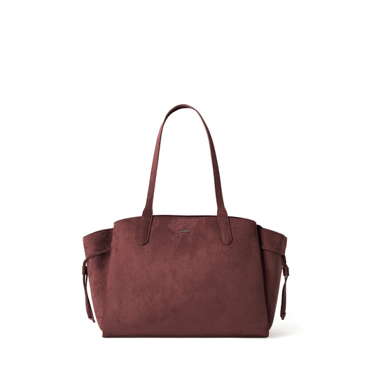 The Clothilde - Cassis Vegan Suede Work Tote Bag