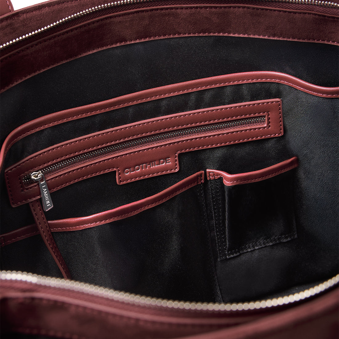 The Clothilde - Cassis Vegan Suede Work Tote Bag