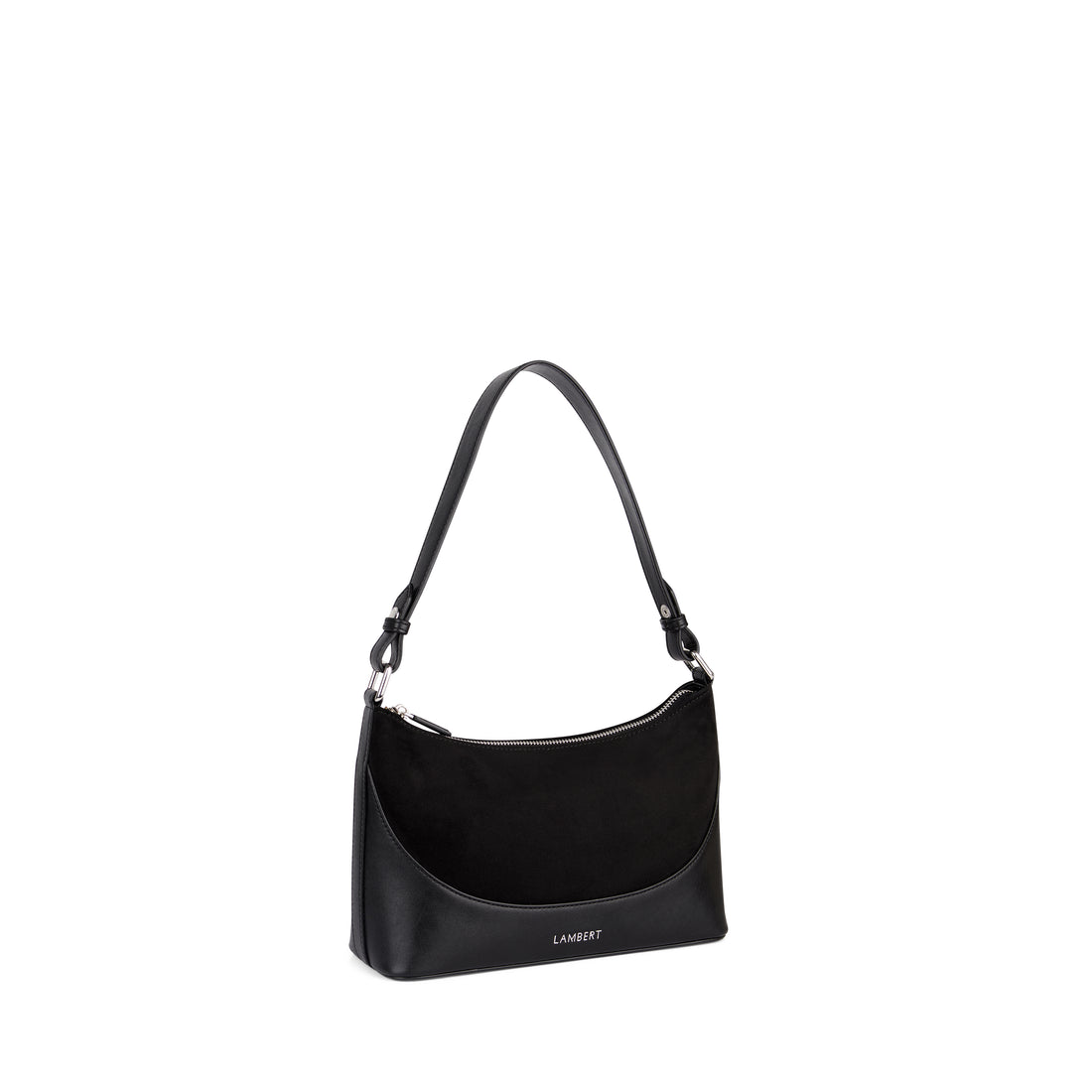 The Clover – 2-in-1 Black Vegan Suede Shoulder Bag