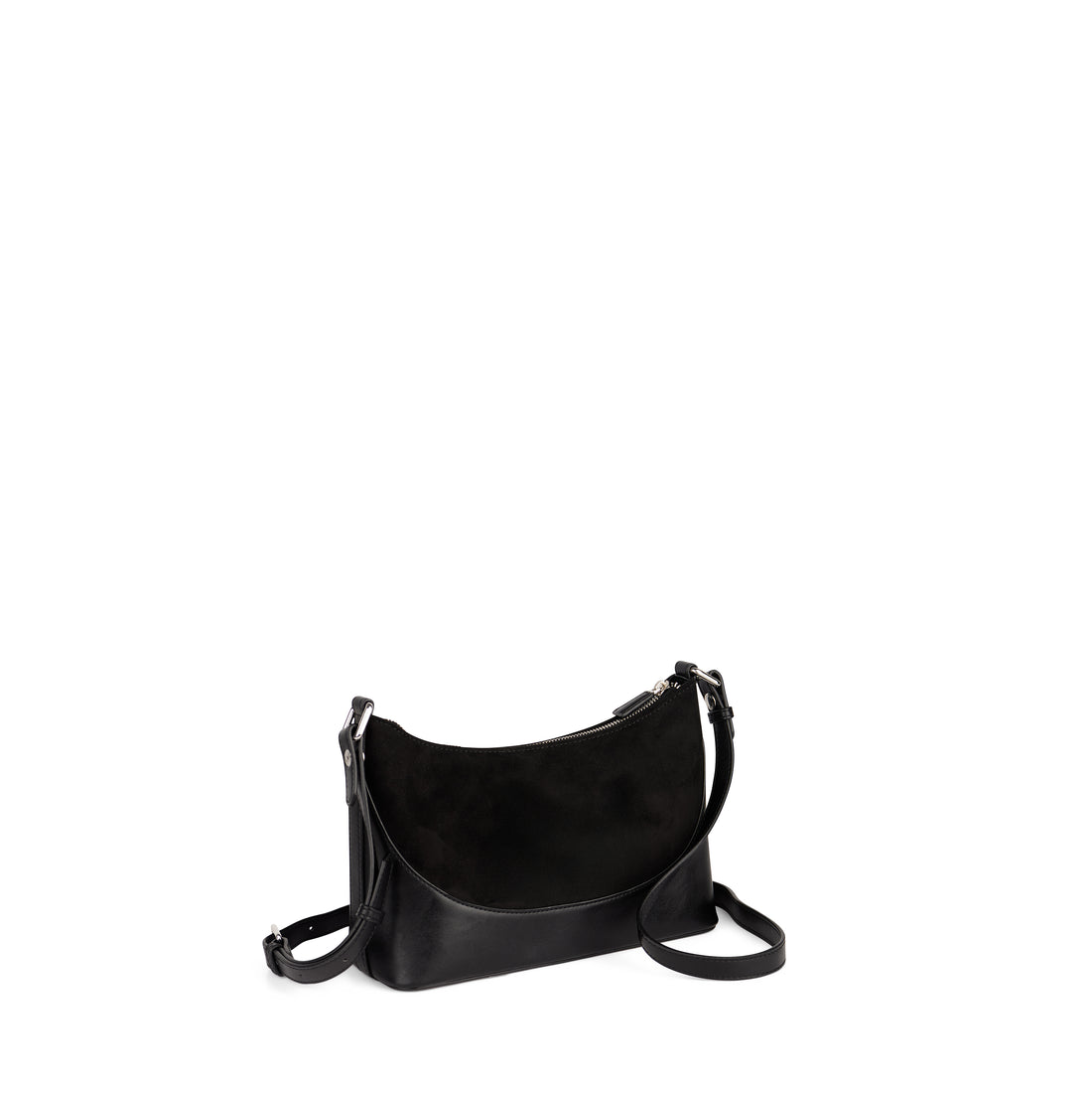 The Clover – 2-in-1 Black Vegan Suede Shoulder Bag