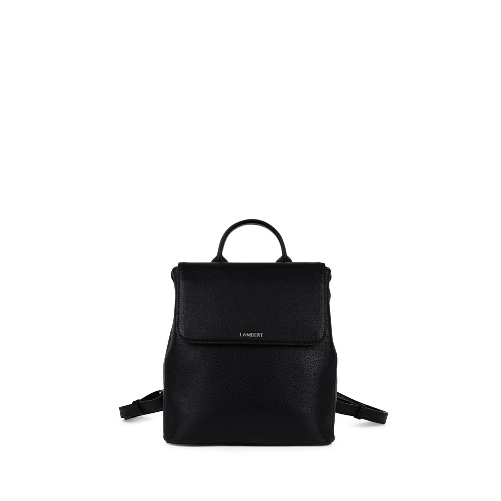 black vegan leather backpack The Cynthia – Black Vegan Leather Backpack